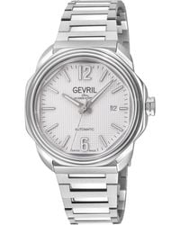 Gevril - Roosevelt Ss 316L Case W/Bezel Ring, Checker Pattern Dial, Stainless Steel Bracelet - Lyst