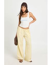 Boohoo - Linen Look Tie Side Low Rise Trousers - Lyst