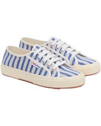 Superga - Ladies Striped Flat Trainers /Off) - Lyst