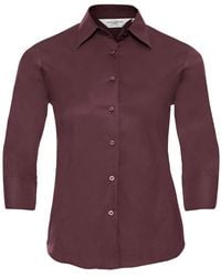 Russell - Collection /Ladies Easy-Care Fitted 3/4 Sleeve Formal Shirt (Port) - Lyst