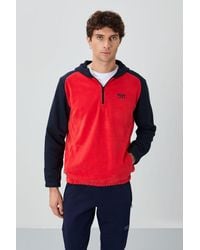 TOMMY LIFE - Color-Blocked Half-Zip Plush Sweatshirt - Lyst