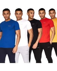 Crosshatch - Traymax T-shirt (pak Van 5) (blauw/rood/zwart/geel/wit) - Lyst