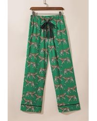 Azura Exchange - Cheetah Print Short Sleeve Shirt And Pants Pajama Set - Lyst