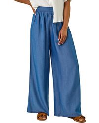 Roman - Pleated Full Length Wide Leg Trouser - Lyst