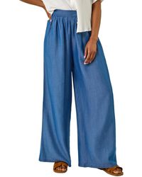 Roman - Pleated Full Length Wide Leg Trouser - Lyst