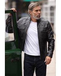 Ashwood Leather - 'Edinburgh' Real Bomber Jacket - Lyst
