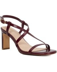 Dune - Motivated T Suede Heeled Strappy Sandals - Lyst