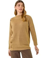 Roman - Side Buttoned Knit Jumper - Lyst