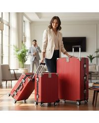 Infinity Leather - Hardshell Suitcase Dual 4 Wheel Abs Luggage Cabin Suitcases - Lyst