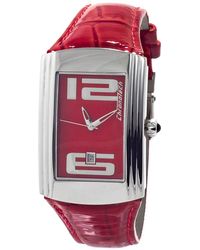 Chronotech - Red Leather Watch - Lyst