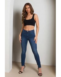 Femme Luxe - High Waisted Skinny Soft Touch Jean - Lyst