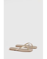 Boohoo - Square Toe Flip Flops - Lyst