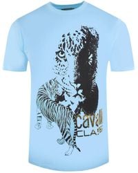 Roberto Cavalli - Large Tiger Design Light T-Shirt Cotton - Lyst