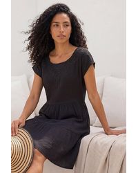 Roman - Cotton Trim Detail Mini Dress - Lyst