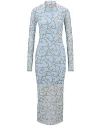 HUGO - "Nasuse_2" Midikleid Für Damen - Lyst