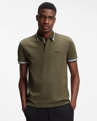 BOSS - Paddy Cotton-Piqué Polo Shirt With Contrast Logo - Lyst