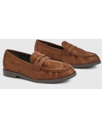 Boohoo - Wide Fit Faux Suede Loafers - Lyst
