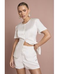 Boohoo - Satin Fitted Shorts - Lyst