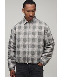 BoohooMAN - Boxy Fit Textured Harrington Jacket - Lyst