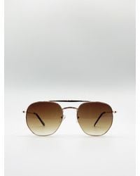 SVNX - Double Bridge Metal Sunglasses With Gradient Lenses - Lyst