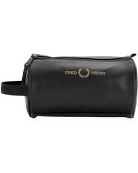 Fred Perry - Schott Getupftes Pu Kulturbeutel Schwarze Tasche - Lyst