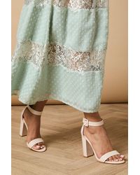 Oasis - Milla Covered Buckle High Block Heel Sandals - Lyst