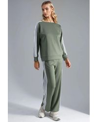 Hiccup - Striped Crew Neck Sweatshirt & Straight Leg Pants Coord - Lyst