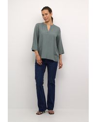Kaffe - Blouse Met Lange Mouwen Regular Fit Balsam Green - Lyst