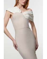 Karen Millen - Petite Figure Form Bandage Asymmetric Strap Midi Dress - Lyst