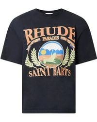 Rhude - Saint Barts T-shirt Met Strandstoellogo In Zwart - Lyst