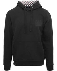 Aquascutum - Hooded Neck Long Sleeve Sweatshirt With Kangaroo Pocket - Lyst