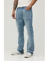 BoohooMAN - Studded Carpenter Stacked Slim Flared Jeans - Lyst