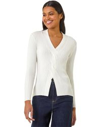 Roman - Cable Split Detail Rib Jumper - Lyst