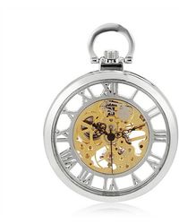Infinity Leather - Open-Face Alloy Mechanical Skeleton Pocket Watch - Lyst