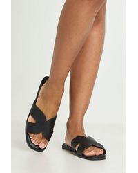 Boohoo - Cut Out Flat Sandals - Lyst