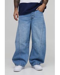 BoohooMAN - Washed Barrel Leg Jeans - Lyst