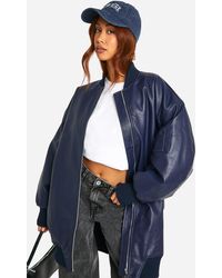Boohoo - Longline Oversized Bomber Jacket - Lyst