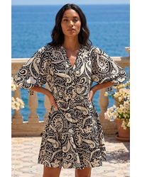 Roman - Petite Print Button Smock Dress - Lyst