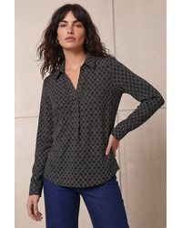 Roman - Geometric Puff Print Stretch Shirt - Lyst