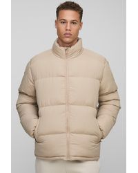 BoohooMAN - Tall Regular Fit Funnel Neck Puffer Jacket - Lyst
