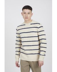 Brave Soul - High Crew Neck Striped Knit Jumper - Lyst