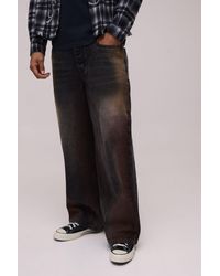 BoohooMAN - Baggy Rigid Bleach Washed Denim Jeans - Lyst