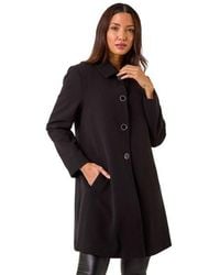 Roman - Buttoned Swing Coat - Lyst
