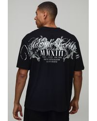 BoohooMAN - Oversized Worldwide Over The Seams Print T-Shirt Cotton - Lyst