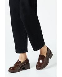 Oasis - Verity Chunky Heeled Penny Loafers - Lyst