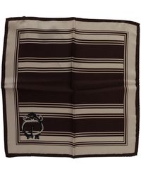 Dolce & Gabbana - Stripes Dg Logo Print Square Handkerchief Scarf Silk - Lyst