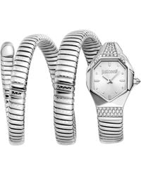 Just Cavalli - Snake Watch, Color Case, Dial, Stainless Steel Bracelet - Lyst