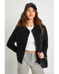 Boohoo - Boucle Knit Toggle Button Oversized Jumper - Lyst