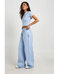 Boohoo - Piping Detail T-Shirt And Straight Leg Jogger Set - Lyst