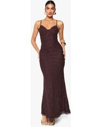 chinese dress ladies Satin and Lace Corset Maxi Dress 44 (FR) / Black
